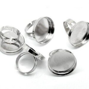 Antiikhõbedane sõrmuse toorik alaga/25mm