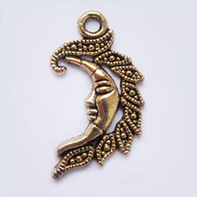 Antiikkuldne ripats "Kuu"/27x15mm