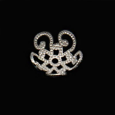 Hõbedaga kaetud messing pärlikapsel/10mm