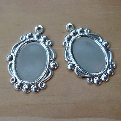 Hõbetatud ripatsiraam/alaga14x10mm