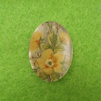 Kamee kollase lillega/18x13mm