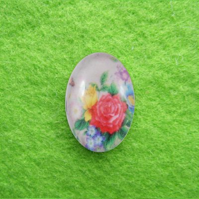 Kamee värviliste roosidega/18x13mm