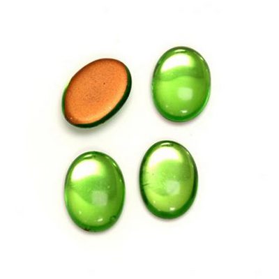 Klaaskamee/14x10mm/õunaroheline