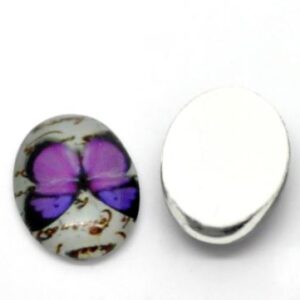 Klaaskamee lilla libikaga/18x13mm