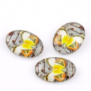 Klaaskamee oranzika liblikaga/18x13mm