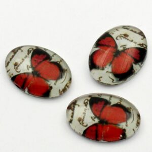 Klaaskamee punase libikaga/18x13mm