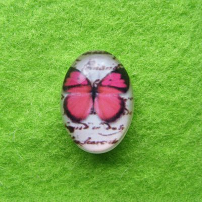 Klaaskamee roosa libikaga/18x13mm