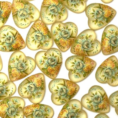 Vintage klaaskamee/südameke/11mm