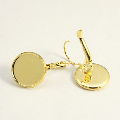 Kuldsed messing kõrvarõngad/alaga 14mm