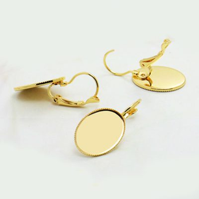 Kullaga kaetud kõrvarõngad/alaga14x10mm