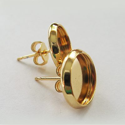 Kullaga kaetud kõrvarõngad/alaga 10 mm