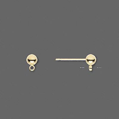 Kullatud poltkõrvarõngad palliga