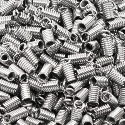 Nikli värvi spiraalsed paelaotsikud/10tk