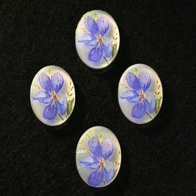 Vintage kamee sinise lillega/nr2/18x13mm