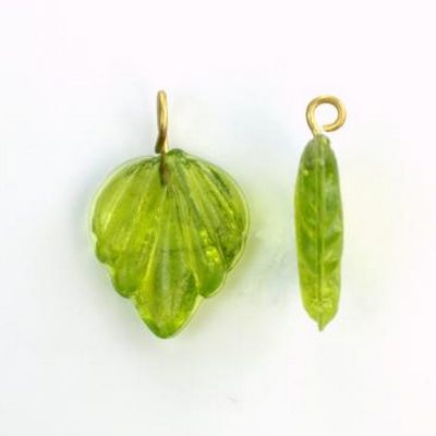 Vintage klaasist leheke/15x12mm