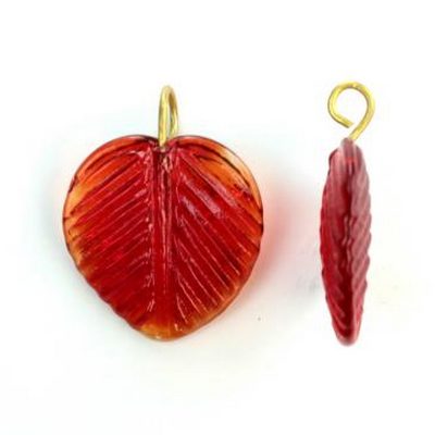 Vintage klaasist leheke/rubiin16mm