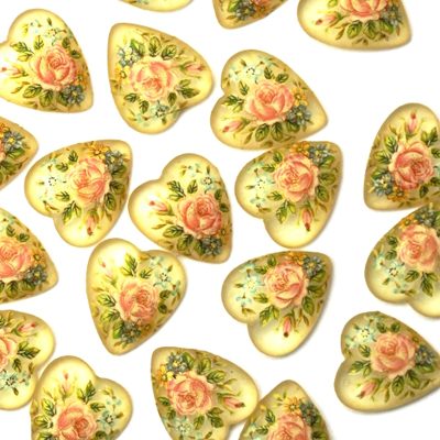 Vintage klaaskamee/südameke/11mm