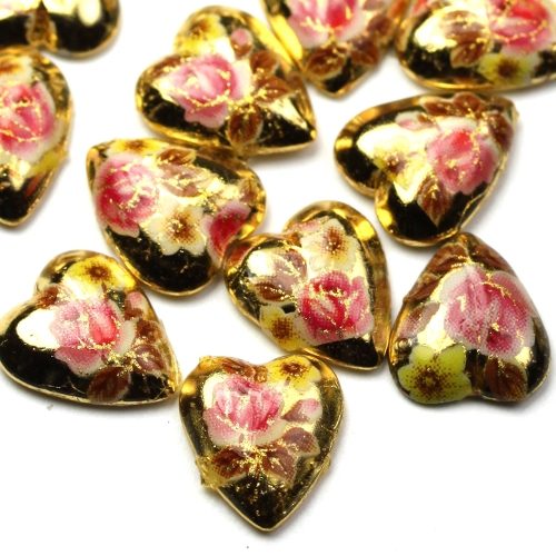 Vintage klaaskamee/südameke/11mm