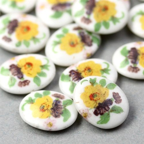 Vintage lillega kamee/10x8mm